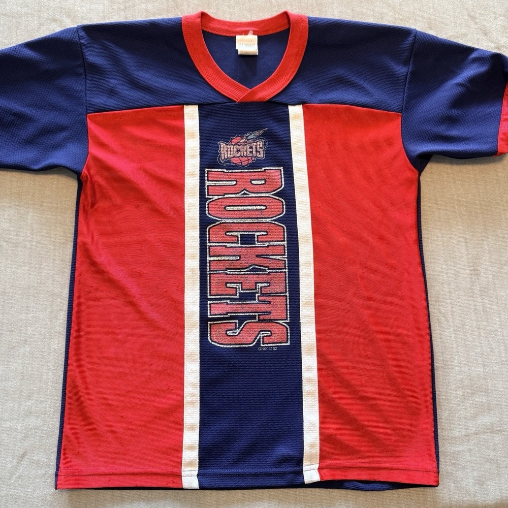 Vintage Houston Rockets NBA Youth XL 14/16 Jersey Shirt Red Blue Basketball